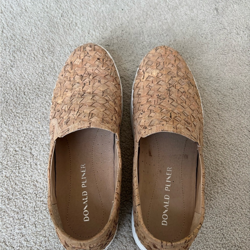 Donald Pliner Tan Woven Slip-On Shoes